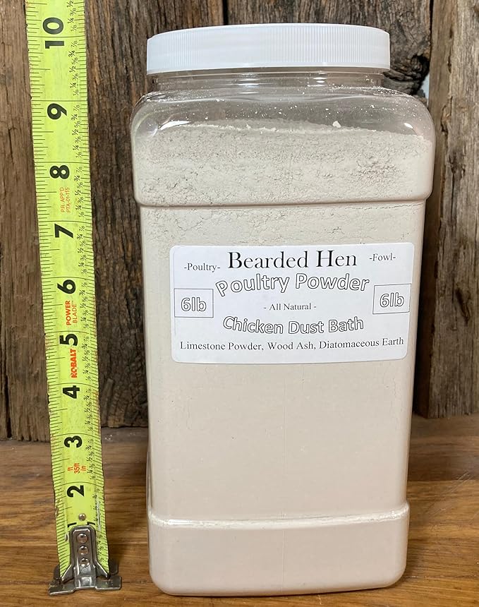 Poultry Powder - All Natural Chicken Dust Bath - 3 Organic Ingredients: Limestone Powder, Hardwood Ashes & Fossil Shell Flour (12 Pound)
