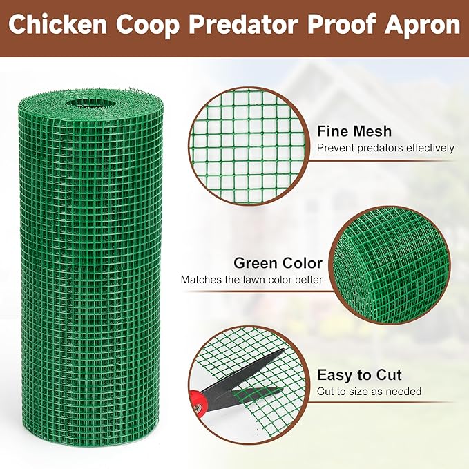 BJADE'S Chicken Coop Predator Proof Apron,Chicken Wire Bottom Predators Resistant,Fence Netting Barrier for Chicken Coop