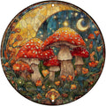 Vintage Mushroom Round Metal Sign Retro Tin Sign Nostalgic Rustic Wall Decor Decorations for Home Bedroom Living Room Cafe Bar Kitchen Yard Fence Door Outside Farmhouse 8 * 8 In