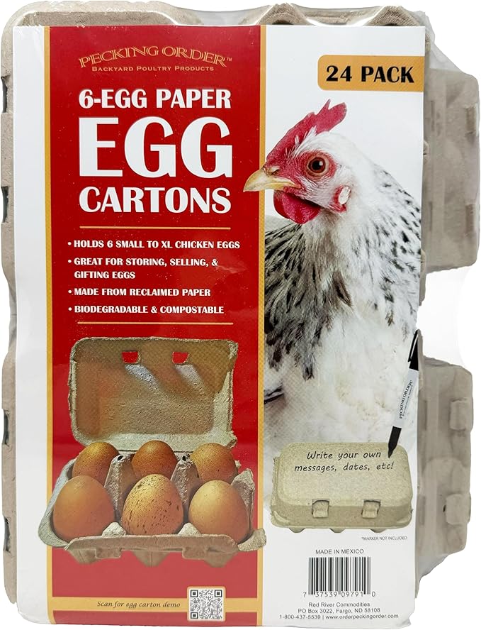 6-Egg Paper Egg Cartons - 24 Pack