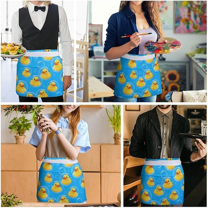 Unisex Half Waiter Waist Short Apron Waterproof Chef Works Waitress Aprons