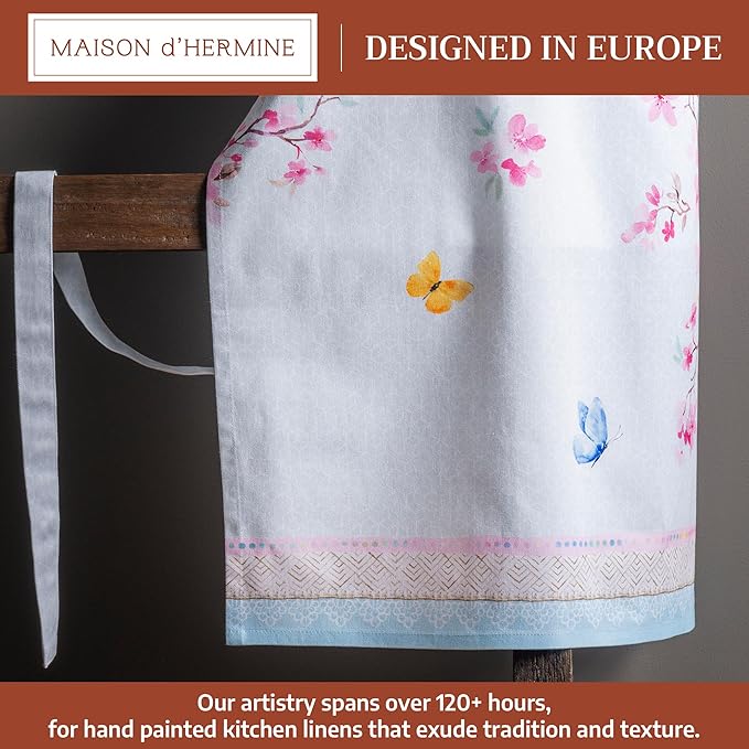 Maison d' Hermine 100% Cotton Apron for women with Pocket Kitchen Chef Apron for Men Cooking Easter Decorations