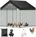 Chicken Coop Cover for 6.56x6.56ft Chicken Run 600D Waterproof Weatherproof Chicken Coops Covers UV Resistant Sunshade Heavy Duty Outdoor Replaceable Large Chicken Pen Top Covers,Only Cover,Black