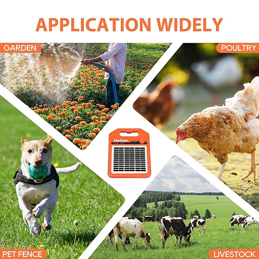 MINI160 2 Miles Solar Fence Charger, 0.16 Joule Solar Electric Fence Charger for Livestock, Pigs, Horses, Cattle Sheep, Solar Powered Electric Fence with Day or Night Mode, Easy Installation
