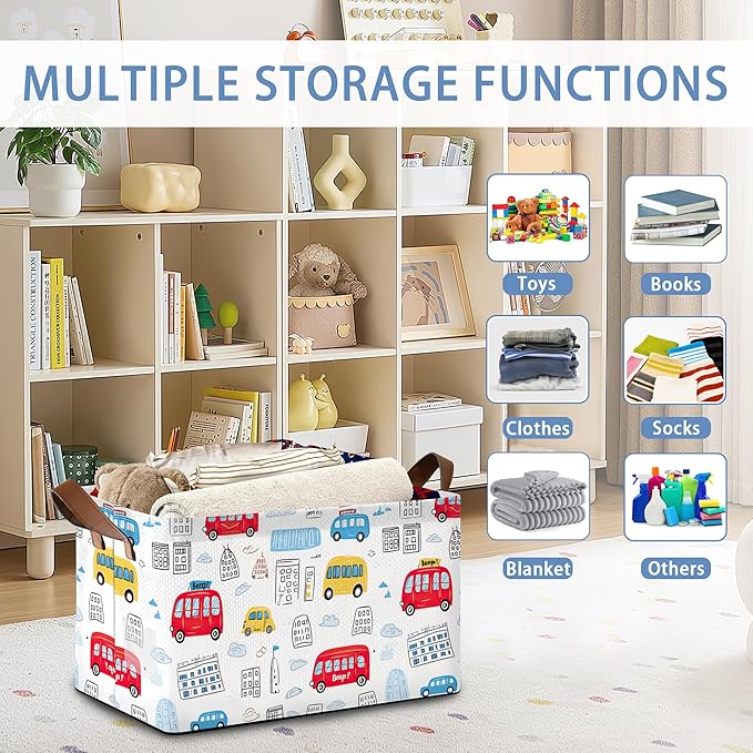 Car Storage Basket,Collapsible Storage Bin Cubes for Living Room Bedroom Blankets Home Storage 17x11.5x10Inch