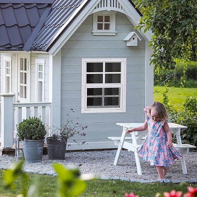 Shed Windows 2 Pack, Chicken Coop Windows 24" x 27" with Tempered Glass and Fiberglass Screen, Flush Mounted Small Window for Shed, Barns, Playhouse, Household, Garage (White)