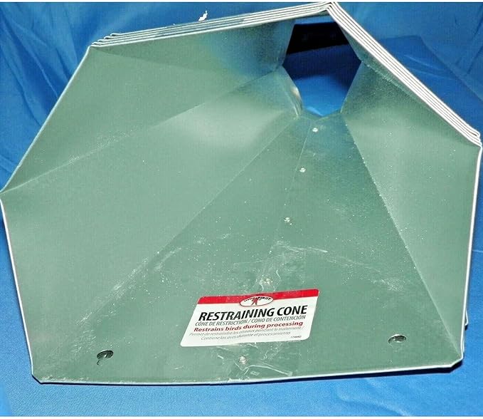 Little Giant RC2 Galvanized Steel Medium Poultry Restraining Flat Back Design Funnel Cone for Chicken, Birds, and Turkeys up to 10 Pounds, (2 Pack)