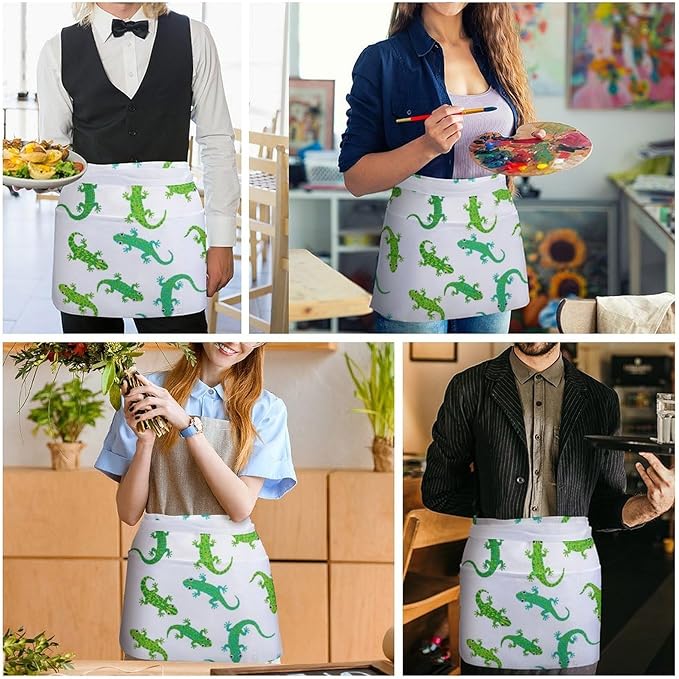 Short 3 Pockets Waist Waiter Waitress Half Apron Waterproof Chef Aprons