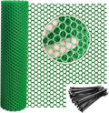 Plastic Wire Mesh Fence 16in x 20Ft Plastic Chicken Wire Mesh for Poultry, Dogs, Rabbit, Snake Barrier & Gardening Versatile Plastic Fencing (16in x 20Ft, Green)