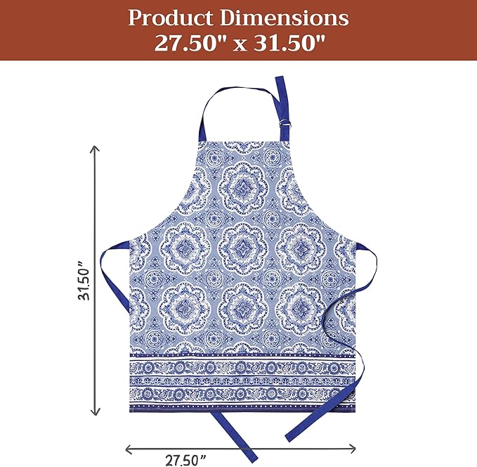 Maison d' Hermine 100% Cotton Apron for women with Pocket Kitchen Chef Apron for Men Cooking Easter Decorations