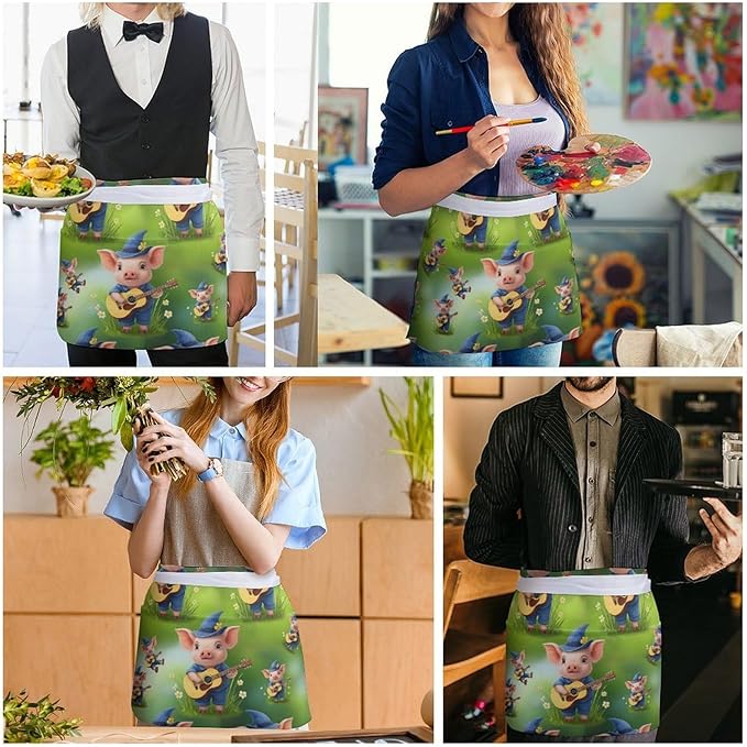 Server Waitress Waist Apron Cooking Kitchen Restaurant Aprons for Women Men