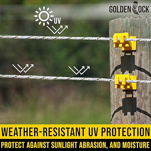 Electric Fence Wire 1000 ft, 1/4 inch (6 mm), Thick & Highly Conductive Tinned Copper Strands, Ideal for Temporary Pastures and Equine Containment Livestock, Work with Insulator & Charger