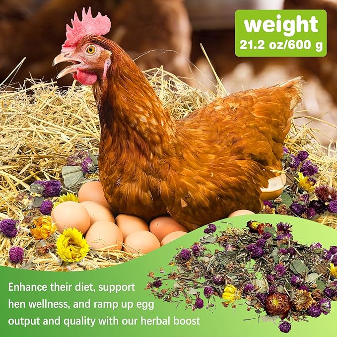 Hamiledyi 21 oz Chicken Nesting Herbs Natural Nesting Box Herbs Aromatic & Fresh for Coop & Nest Boxes Natural Dried Herbs for Laying Hens & Chicks Increase Egg Production