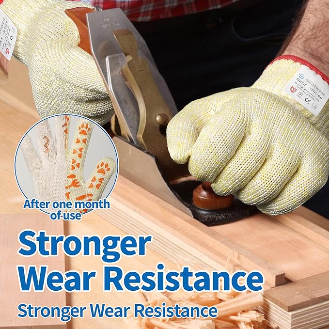 Schwer SlicePro ANSI A9 Cut Resistant Gloves Food Grade, PR1501-GD Non-Slip Cutting Gloves, Cut Proof Mandoline Glove for Kitchen Meat Cutting, Oyster Shucking, Fish Fillet Processing, XL
