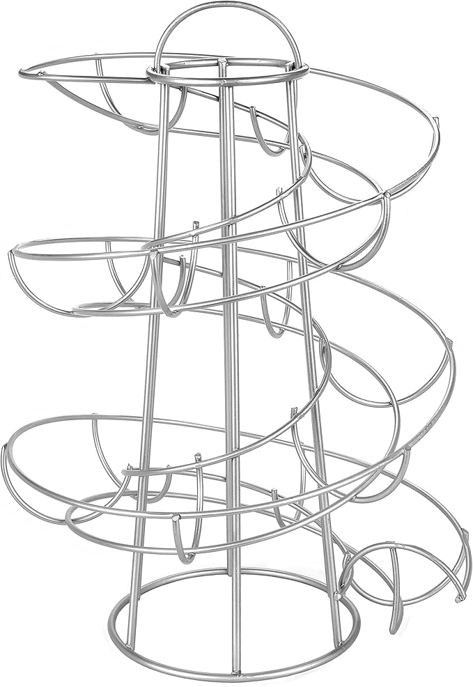 Southern Homewares Egg Skelter Deluxe Modern Spiraling Dispenser Rack Silver