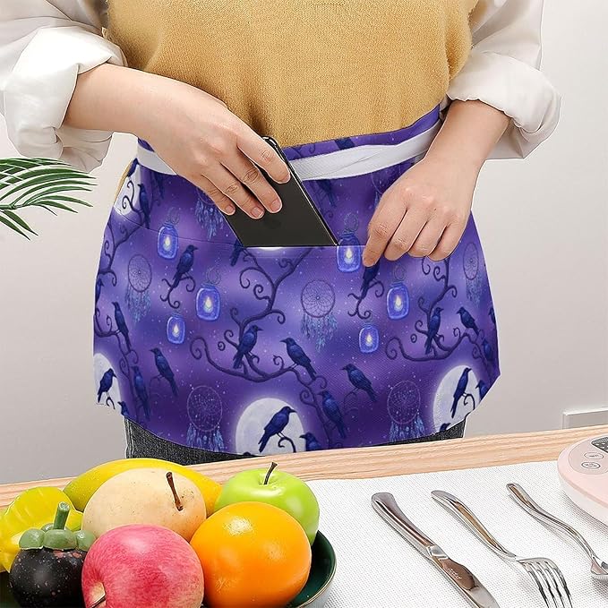 Server Waitress Waist Apron Cooking Kitchen Restaurant Aprons for Women Men