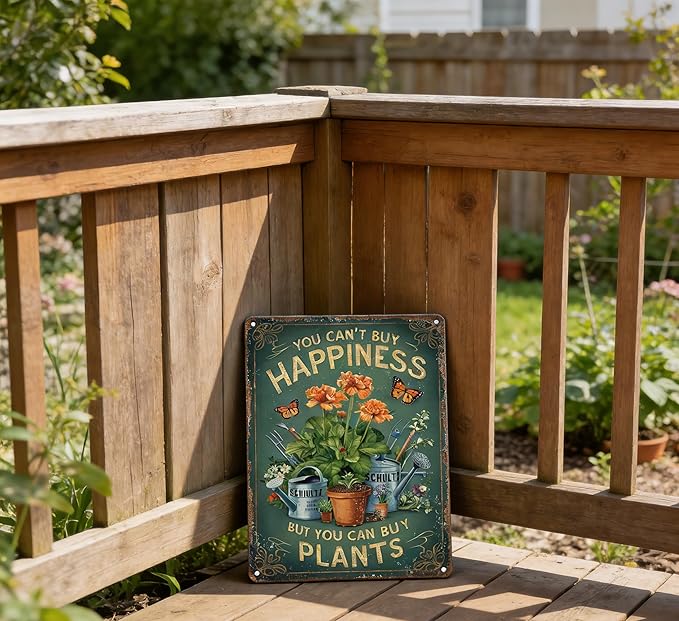 Vintage Garden Metal Sign Funny Gardening Tin Signs Rustic Farmhouse Wildflowers Plants Aluminum Wall art for Home Garden Patio Farm Yard Bar Outdoor Indoor Decor 8x12 Inch
