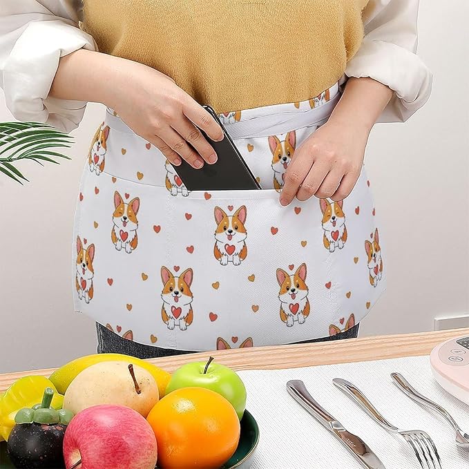 Server Waitress Waist Apron Cooking Kitchen Restaurant Aprons for Women Men