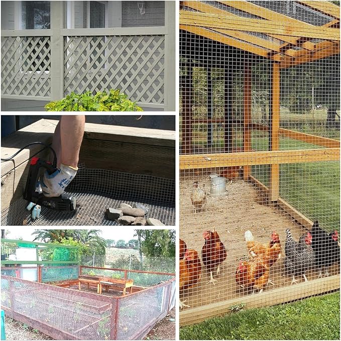 Hardware Cloth 16'' x 10' 1/2 in Galvanized Wire Mesh Roll (19 GA) Chicken Wire Fence Roll for Chicken Pen/coop Fences, Screen mesh, Rabbit/Snake Fences, Poultry enclosures, Handicraft Making, etc.