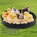 Extra-Large Chicken Dust Bath Tub & Container Kit | 20 Adjustable Fences + 10 Ground Stakes | Heavy-Duty Chicken Coop Accessories for Chicken dust Bath (Black)