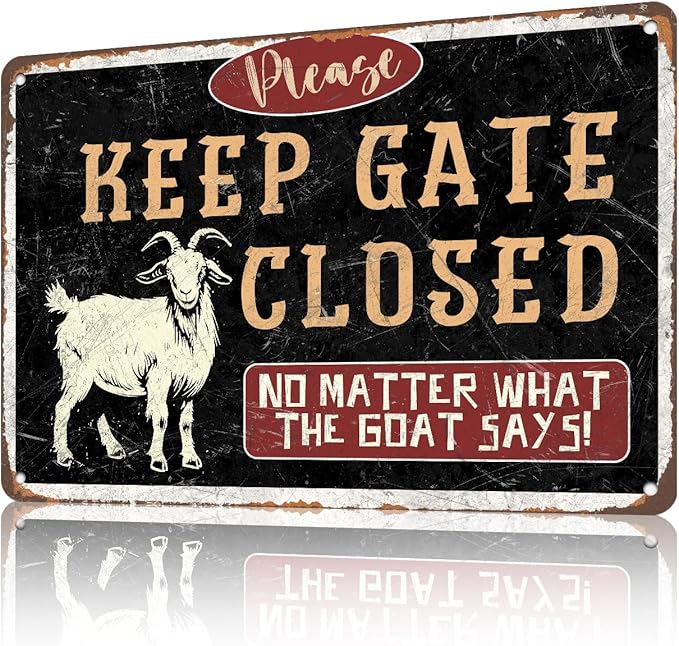 Funny Goat Decor Farm Vintage Metal Tin Signs Iron Painting Plaque Wall Decor Bar Pub Man Cave Club Novelty Bathroom Toilet Retro Parlor Posters Cafe Store Garage Rule 12 * 8in