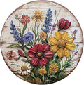 Metal Tin Sign Farm Fresh Flowers Signs Round Tin Sign for Home Farm House Rustic Garden Yard Vintage Outdoor Outside Porch Wreath Wall Funny Decor 12 Inch