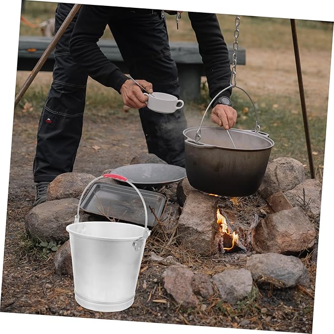 PRETYZOOM Portable Aluminum Milk Storage Bucket Heavy Duty Water Container for Beach Farm and Camping Corrosion Resistant Capacity Easy to Clean