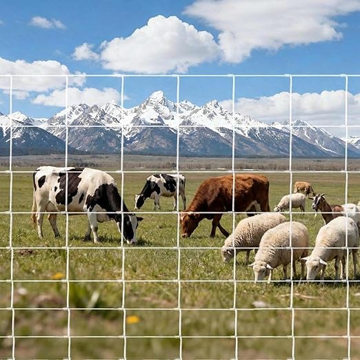 Farm Fence 5ft x 328ft, 14 Gauge Galvanized Heavy Zinc Coated Wire Fencing for Cattle Goat Deer Hog Horse Livestock Yard Protection