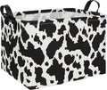 Rectangle Cow Basket Cow Print Storage Bins Cute Canvas Organizer Bin for Bedroom Decor Kids Toys Books, Clothes Shelves Gift Basket(Cow print)