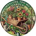 CSWLJS Welcome Too My Garden Farm Farmhouse Metal Tin Sign 8x8 In Durable Indoor/Outdoor Gift Vintage Wall Art Decor