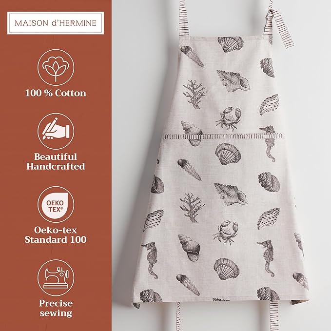 Maison d' Hermine 100% Cotton Apron for women with Pocket Kitchen Chef Apron for Men Cooking Easter Decorations