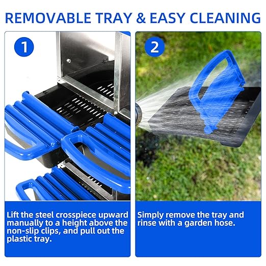 Chicken Nesting Boxes, 8 Hole Metal Chicken Laying Box with with Removable Trays and Roll Out Egg Collection for Chicken Coop, Blue