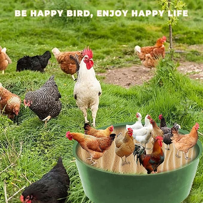 Chicken Dust Bath Tub, Dust Bath for Chickens with Bottomless Design, Chicken Dust Bath Container, Ideal Chicken Coop Accessories for Chickens, Hens, Ducks, Geese, and Other Poultry