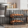 Egg Basket for Countertop, Egg Holder Countertop with 5 Dividers & Labels, 2 Tier Stackable Wire Storage Baskets to Keep Eggs Organized, Optimized Height Egg Storage for Coutertop Cabinet, Black