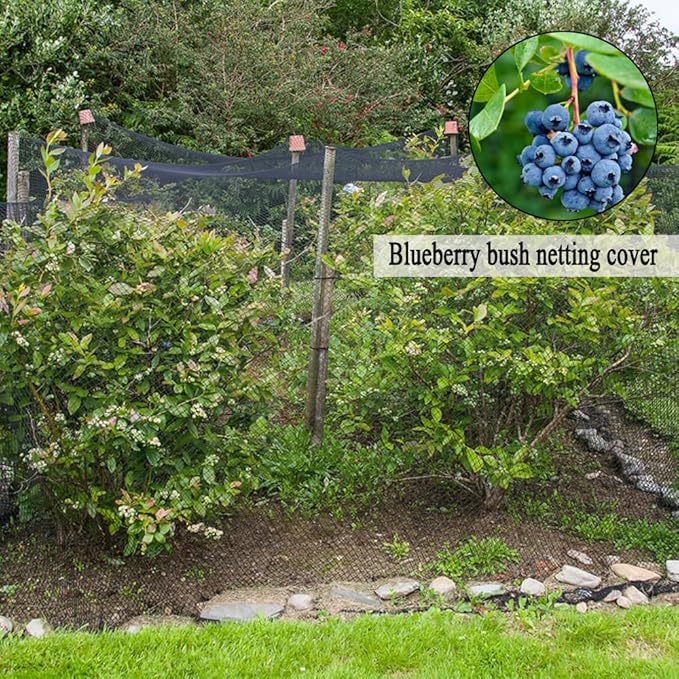 Junflying Bird Netting, 10x50 FT – 1/2" Mesh, Woven Garden Netting Against Birds, Deer, Rabbits, Small Animals, Mesh Net Roof Cover for Bed, Vegetables, Fruit Tree, Blueberry Bush & Strawberry Plant