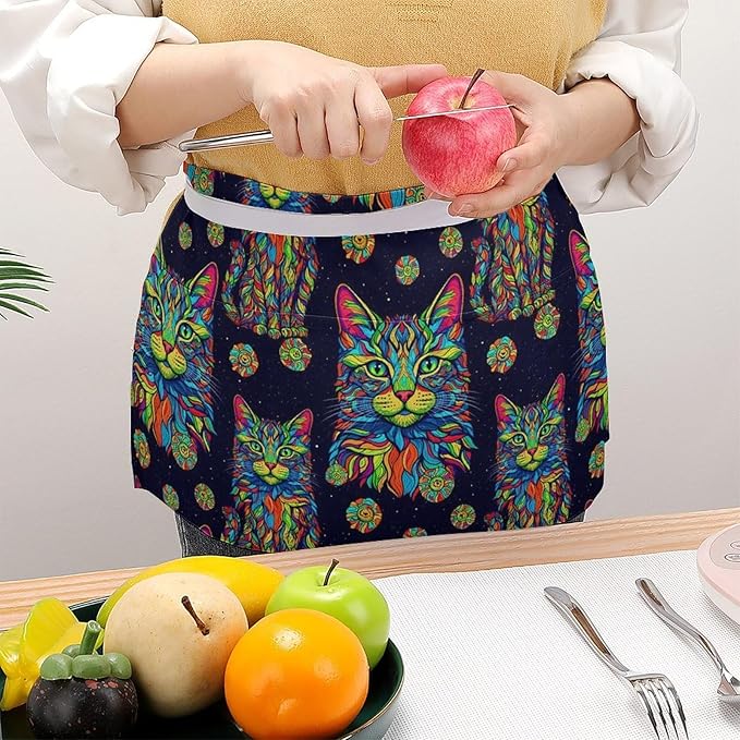 Short 3 Pockets Waist Waiter Waitress Half Apron Waterproof Chef Aprons