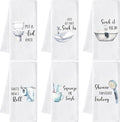 GROBRO7 Funny Sayings Hand Towel - 6Pcs Humorous Bathroom Decorative Polyester Soft Towels for Washroom Home Decor, Housewarming Hostess Gift for Friends