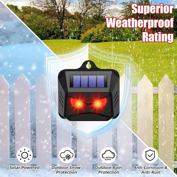 8 Pack Solar Nocturnal Animal Repeller Outdoor with Red Predator Eyes,Auto Activate Night Animal Deterrent Lights for Deer, Raccoons, Coyotes,Skunks,Foxes -Protection for Chicken Coop, Yard,Farm