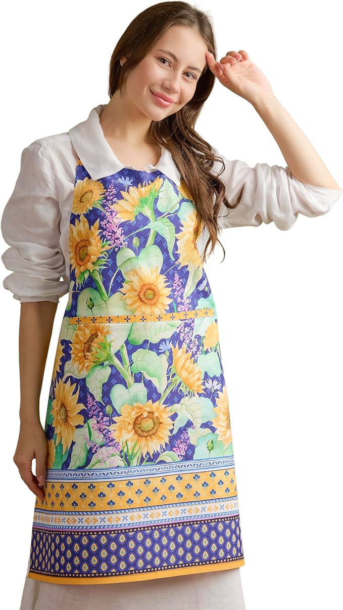 Maison d' Hermine 100% Cotton Apron for women with Pocket Kitchen Chef Apron for Men Cooking Easter Decorations