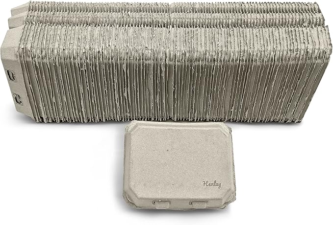 Half Dozen Blank Egg Cartons – Flat Top Half-Dozen Holder, Recyclable Pulp, Ideal for Farm-Fresh Eggs, DIY Custom Labeling, Eco-Friendly Storage - 100 Pack