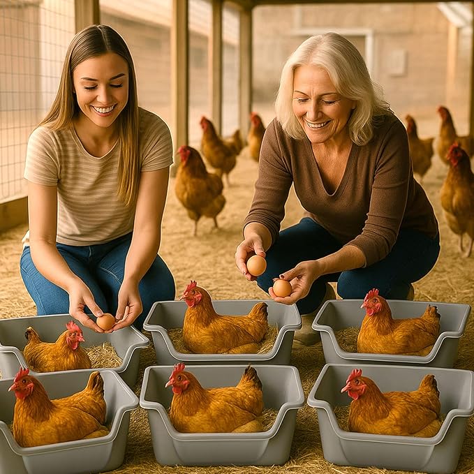 1 Pcs Washable Chicken Nesting Box, Floor Durable Chicken Coop Accessories Easy to Clean Plastic Square for Hens Ducks and Poultry for Egg Collection Backyard