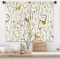 Rooster Chicken Leaves Kitchen Curtains 27.5W x 39L Inch Plant Botanical Rustic Farmhouse Cottagecore Rod Pocket Short Small Window Treatment Drapes Decor 2 Panels