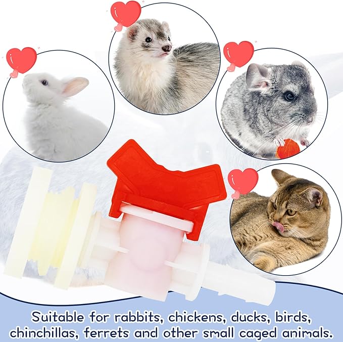 Rabbit Watering System Bucket Connector kit for ID 3/8’’ Hose with Barb Ball Valve, Bulkhead Fitting, Mesh Washer, Hole Saw, Poultry-Watering-Equipment, Animal Water Dispenser