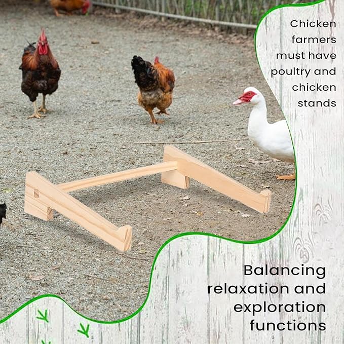 Chick Perch - 33x26.5x7.5cm Chicken Perch for Coop | Strong Wooden Roosting | Poultry Training Perchs Wood | Roosting Bar for Hen Chicks Birds Parrot Play Perching Training Support Brooder Chicke