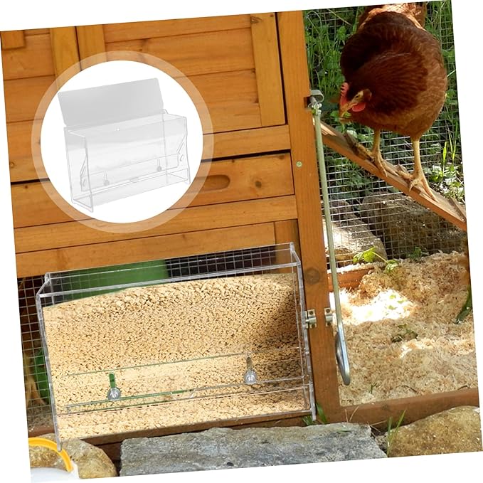 Rutin Chicken Food Container Automatic Feeder for Birds Chickens Multi-use Poultry Feeding Box Smooth Ramp