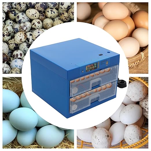 Egg Incubator,128 Eggs Incubator for Hatching Eggs,Automatic Egg Turning and Humidity Monitoring, Temp Auto-Control,for Chicken Duck Goose Quail Eggs