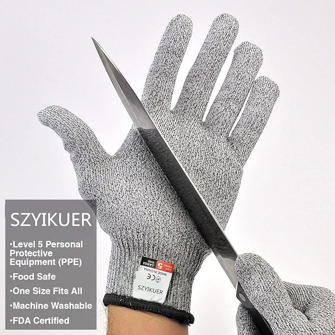 4 Pcs Small Cut Resistant Gloves Food Grade Level 5 Hand Protection,Kitchen Cut Gloves (2 Pairs (Small(palm Diameter 2.80-3.35inch))