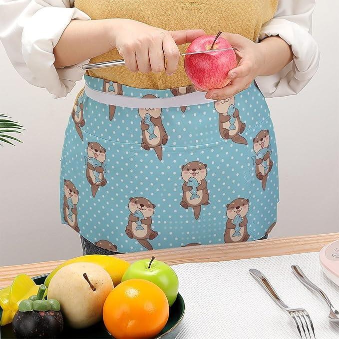 Server Waitress Waist Apron Cooking Kitchen Restaurant Aprons for Women Men
