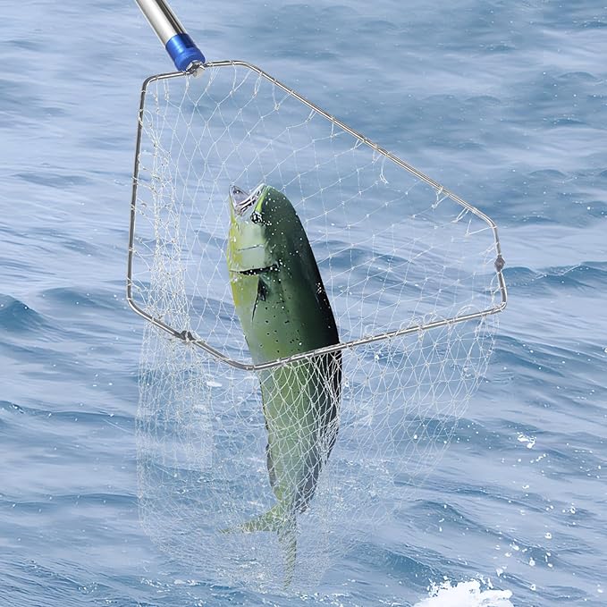 Chicken Catching Net ,Chicken Catcher Leg Hook , Extendable from 33" to 75.5" Made of Stainless Steel TubeSuitable for Catching Small Duck,Goose,Bird, Skunk Bat and Fishnet etc,（15.3 x 23.2 Inch Net）