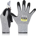 DEX FIT Level 5 Cut Resistant Gloves Cru553, 3D-Comfort Fit, Professional Power Grip, Thin, Touch-Screen Compatible, Durable, Breathable, Machine Washable; Grey XL (10) 12 Pairs
